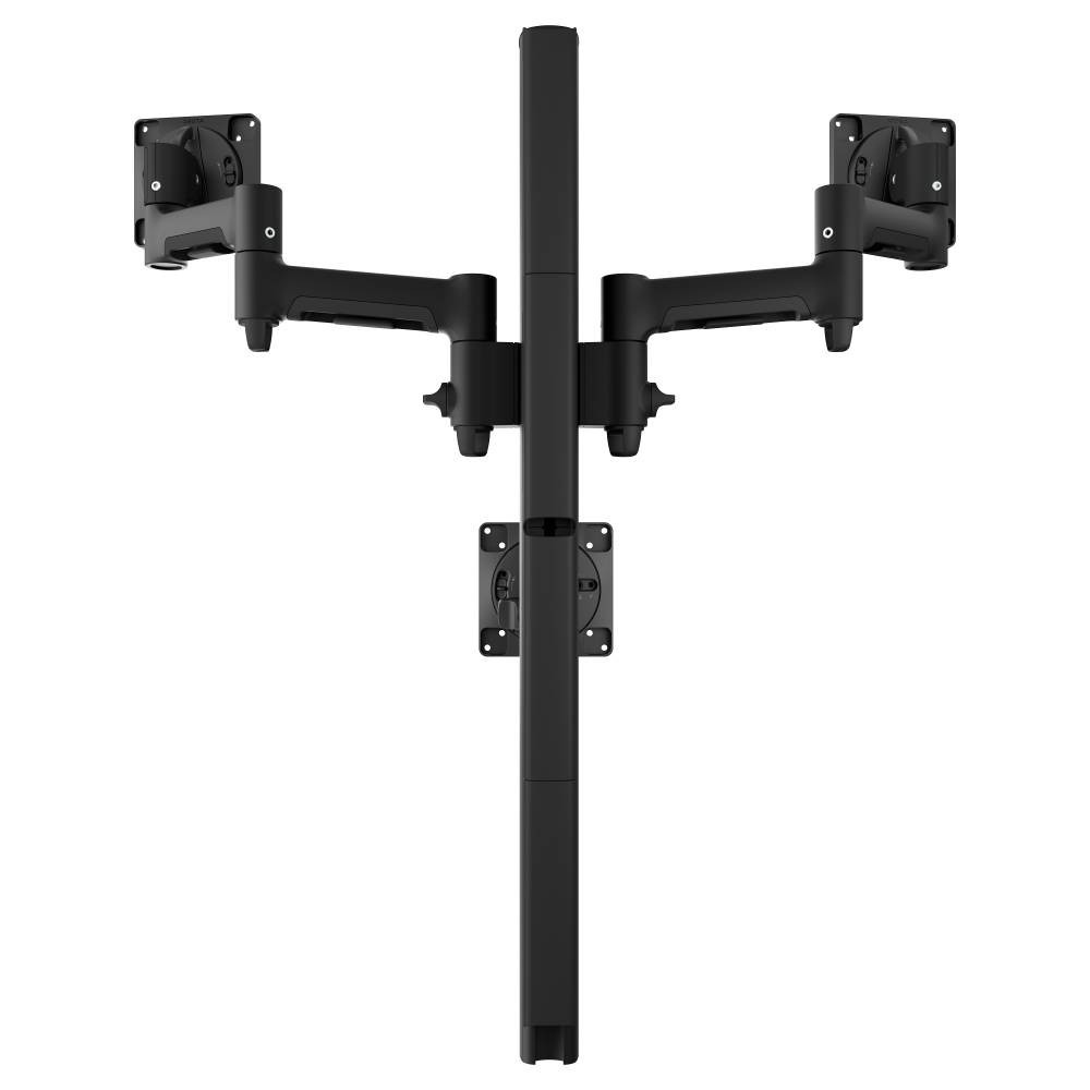 AWMS-3-TH467-H-B |Atdec AWMS-3-TH467-H-B Triple Monitor Stack Mount, Up to 49"/32", Heavy-Duty F-Clamp, Black