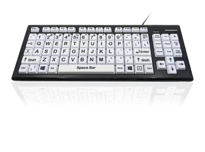 KYB-MON2BLK-UCUS |Ergoguys High Contrast Keyboard Wh Key Bl Letters - KYB-MON2BLK-UCUS