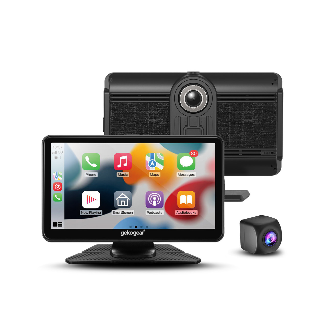 ORBITC110 |ADESSO INNOVATION INC GEKOGEAR Orbit C110 7IN Portable Infotainment Display for Apple CarPlay Android Auto with Dual Dash Cam, Back UP Camear - ORBITC110