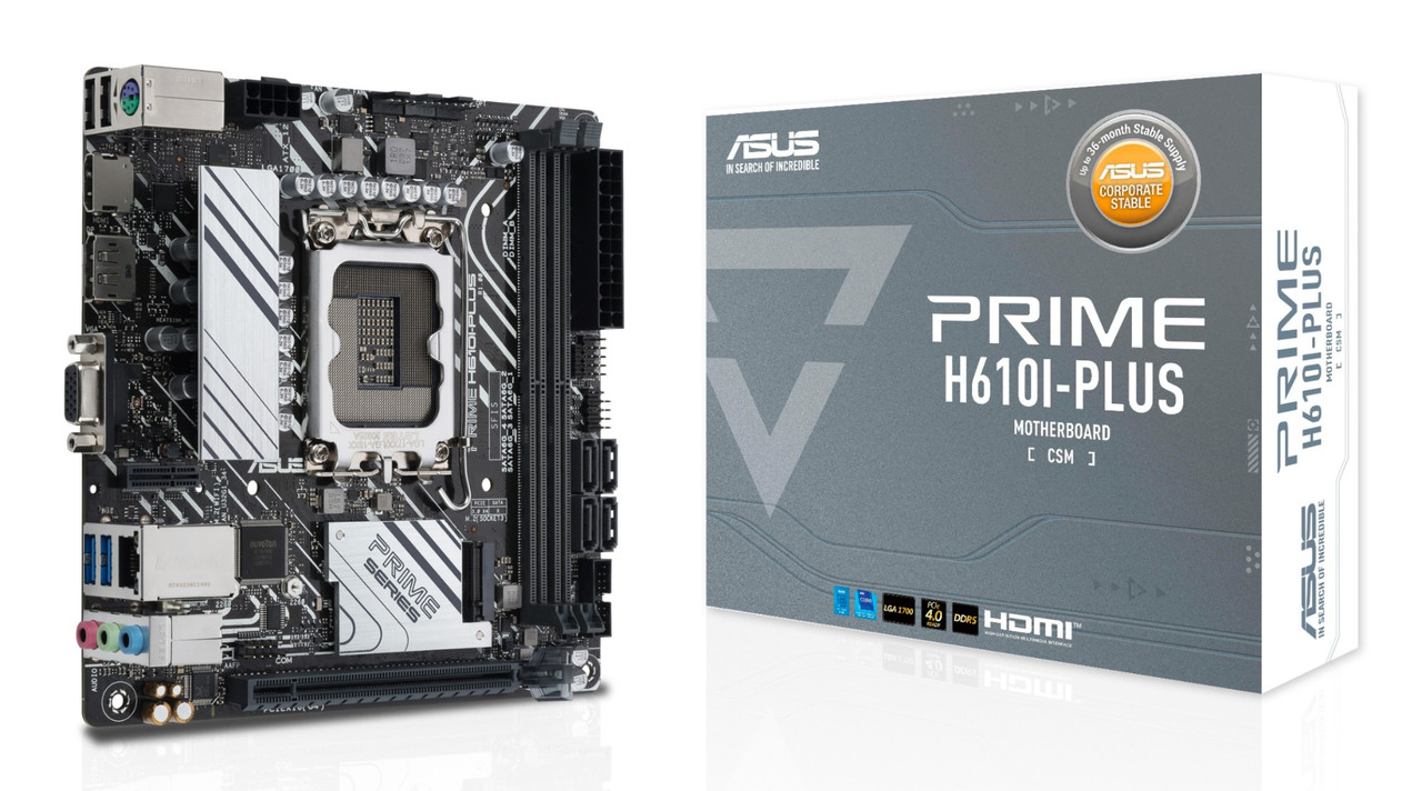PRIME H610I-PLUS-CSM |ASUS Prime H610I-PLUS-CSM LGA1700 DDR5 Mini-ITX Motherboard