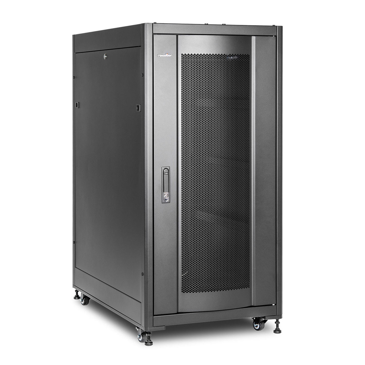 Y10E066-B2 |Rocstor SolidRack R3004 G2 24U Rack with sides Enclosure - 600mm x 1000mm x 24U - Include Doors & Sides - 1760 lb Capacity - Adjustable Depth - Assembled - - Y10E066-B2