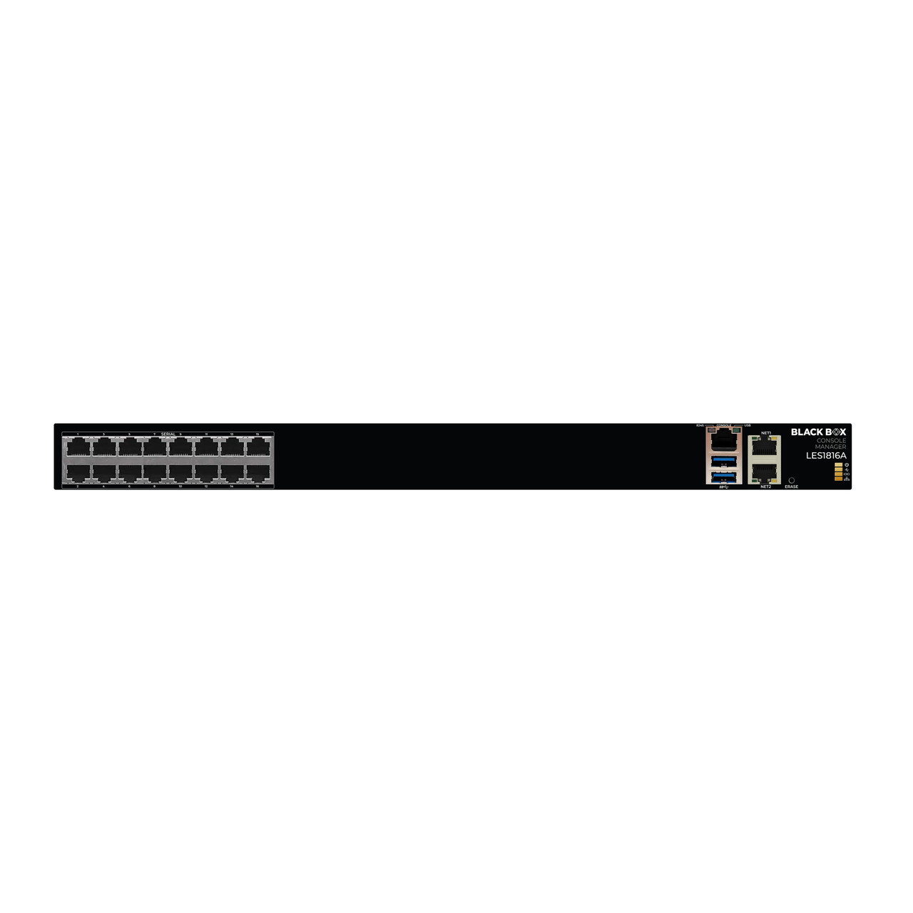 LES1816A |Black Box LES1816A 16-Port Smart Console Server, RS-232 RJ45, Dual Gigabit Ethernet