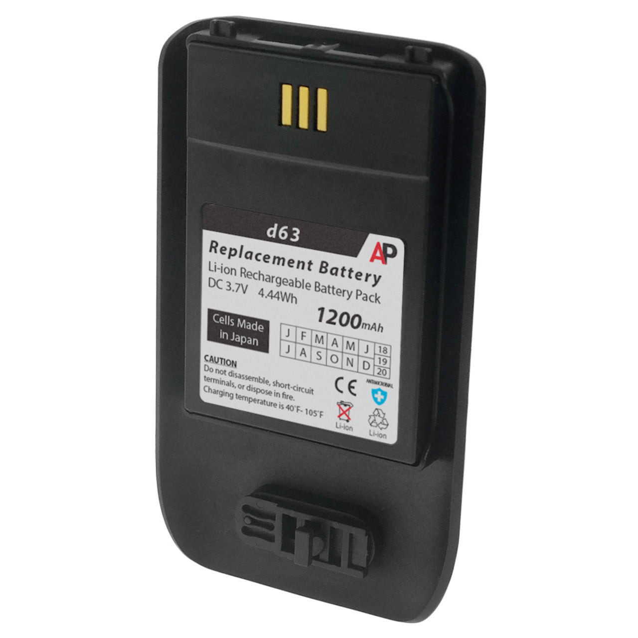 RB-D63-LB |ARTISAN POWER, LLC Ascom d63/i63 Series Black Replacement Battery. TAA-Compliant. - RB-D63-LB