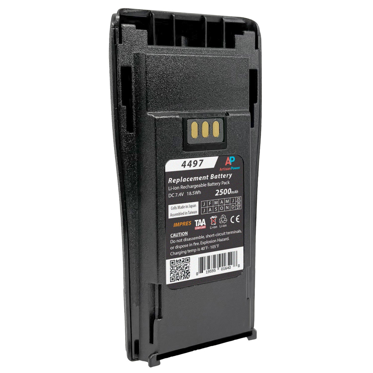 RB-4497-L |ARTISAN POWER, LLC Motorola CP185/CP200 IMPRES Replacement Battery. TAA-Compliant. - RB-4497-L