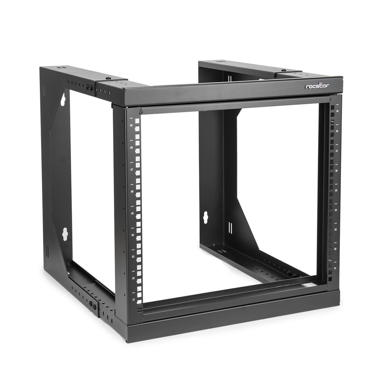 Y10E098-B1 |Rocstor SolidRack 9U Wall Mount Rack - 2-Post Open Frame - Adjustable Depth 18 - 25.6 - 85 lbs Weight Capacity - 19in Width Compatible Cold-rolled Steel - - Y10E098-B1