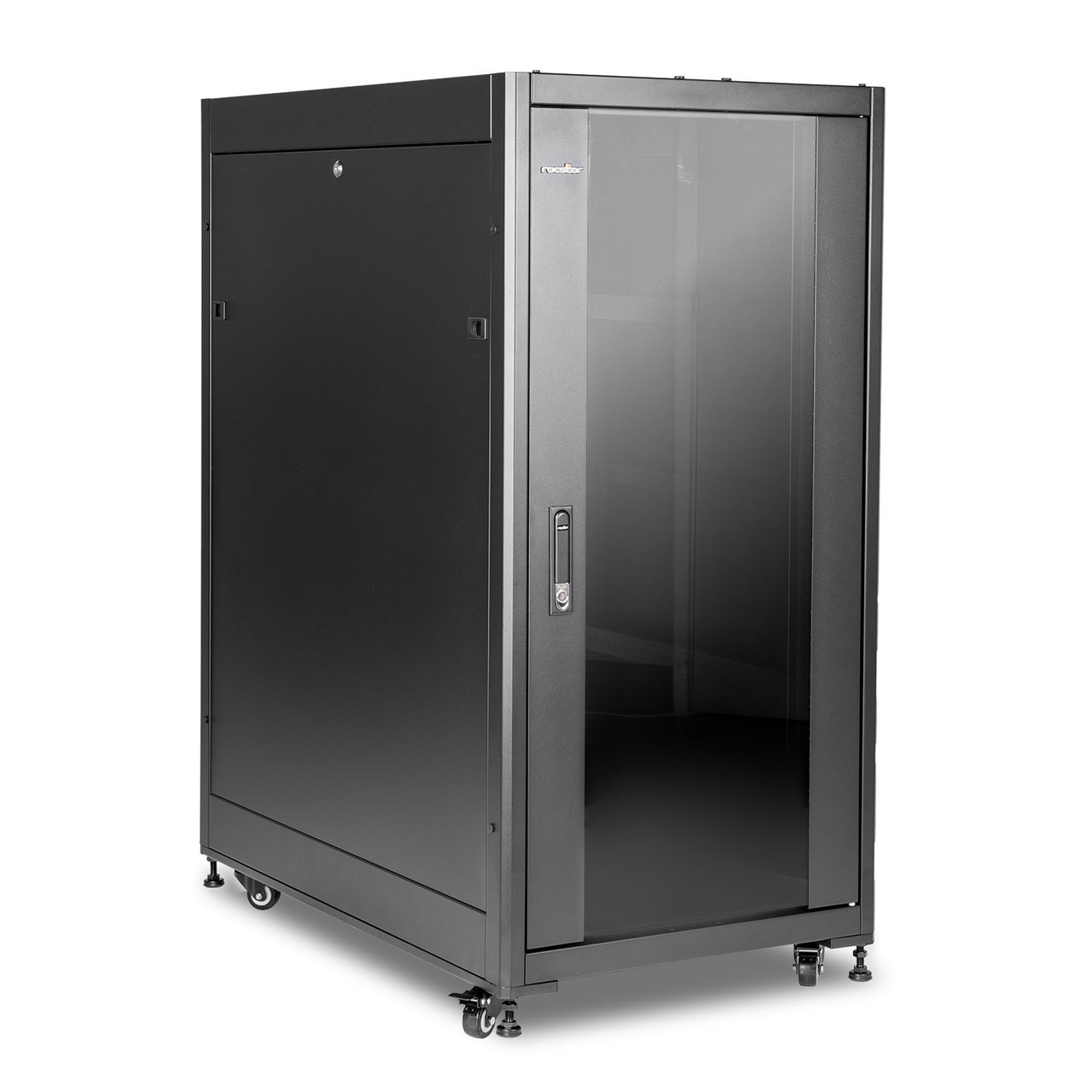 Y10E064-B3 |Rocstor SolidRack R3103G G2 25U Rack Enclosure with Glass Door - 600mm x 1000mm x 25U - Include Doors & Sides - 1760 lb Capacity - Assembled - Black - Y10E064-B3
