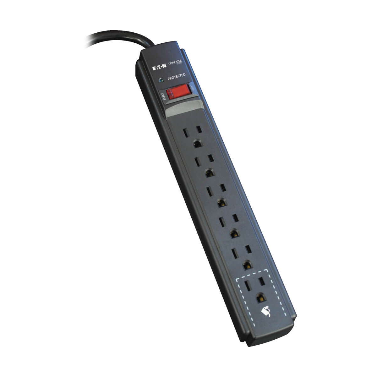 TLP606B , Tripp Lite TLP606B Surge Protector Black 6 AC outlet(s) 120 V 70.9" (1.8 m)