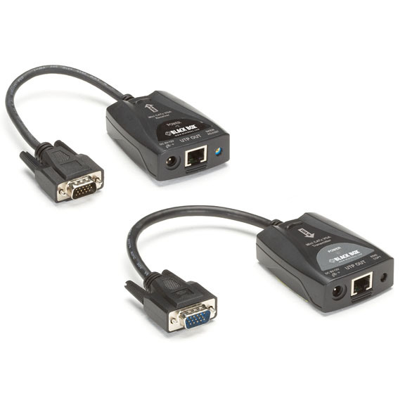 VX-VGA520-K , Black Box Mini CATx VGA Extender Kit with Video Equalization Adjustment, 500 ft (150 m) - VX-VGA520-K