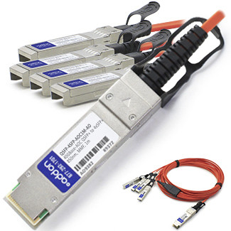 QSFP-4SFP-AOC10M-AO , AddOn Networks QSFP-4SFP-AOC10M-AO InfiniBand/fibre optic Cable 393.7" (10 m) QSFP+ 4xSFP+