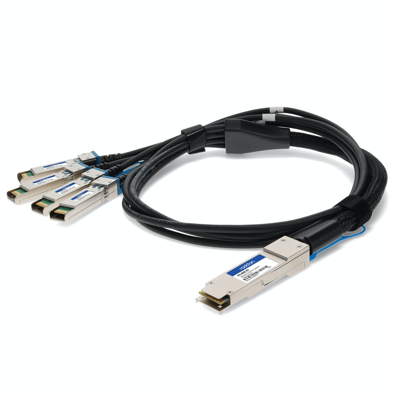 470-ABQF-AO , AddOn Networks 470-ABQF-AO InfiniBand/fibre optic Cable 78.7" (2 m) QSFP28 4x SFP28 Black