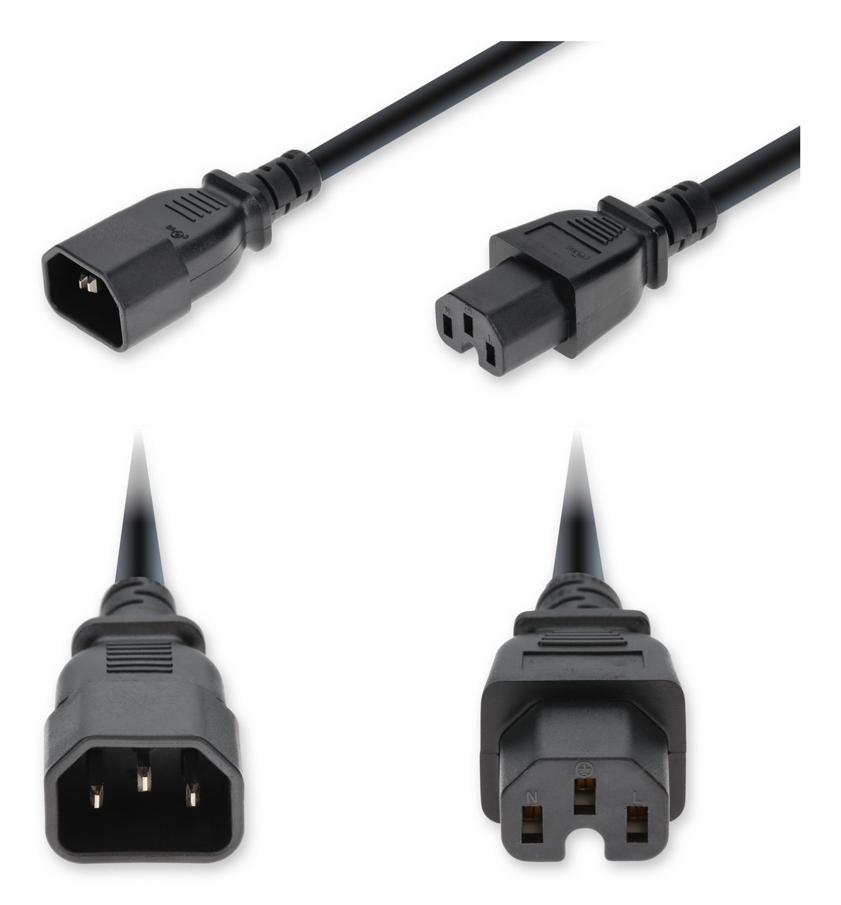 ADD-C142C15C14G6FBK , AddOn Networks ADD-C142C15C14G6FBK Power Cable Black 70.9" (1.8 m) IEC C14 IEC C15