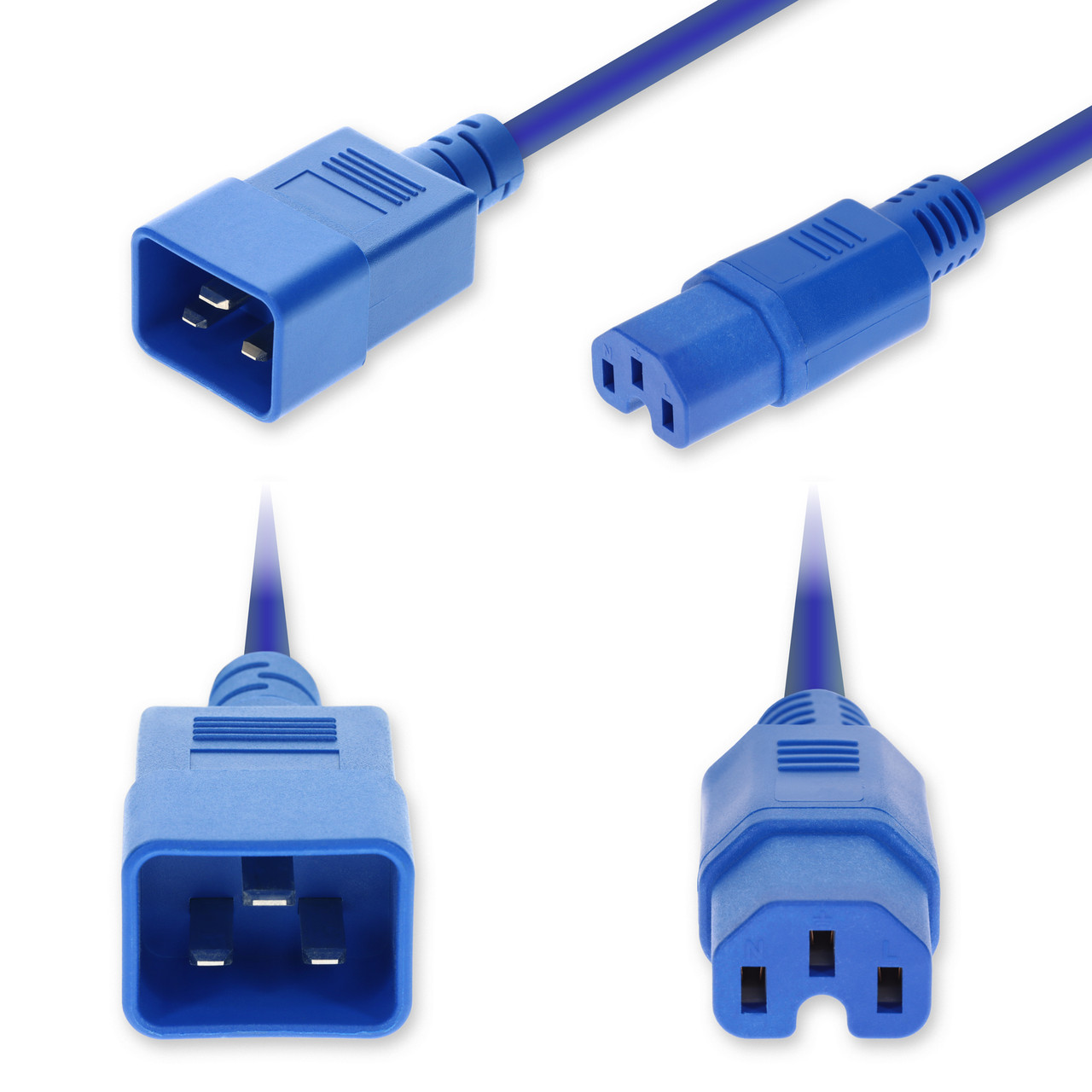 ADD-C202C15C14G6FBE , AddOn Networks ADD-C202C15C14G6FBE Power Cable Blue 70.9" (1.8 m) IEC C20 IEC C15