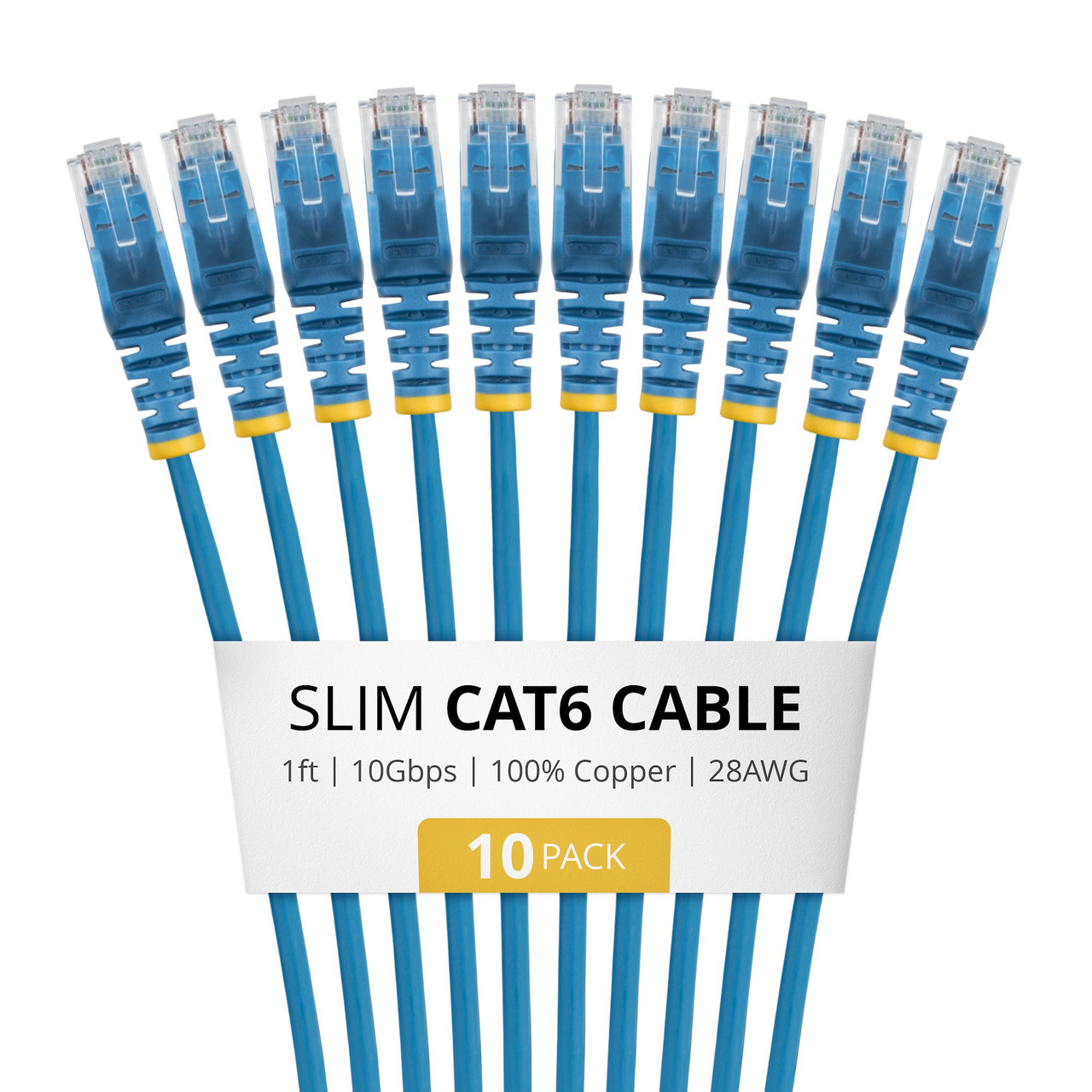 N6PAT1BLS10PK , StarTech.com N6PAT1BLS10PK networking Cable Blue 12" (0.305 m) Cat6 U/UTP (UTP)