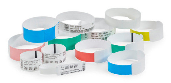 10018856 , Zebra Z-Band UltraSoft Direct Thermal Wristbands, White, 1" x 11", 175/Roll, 6 Rolls/Case - 10018856
