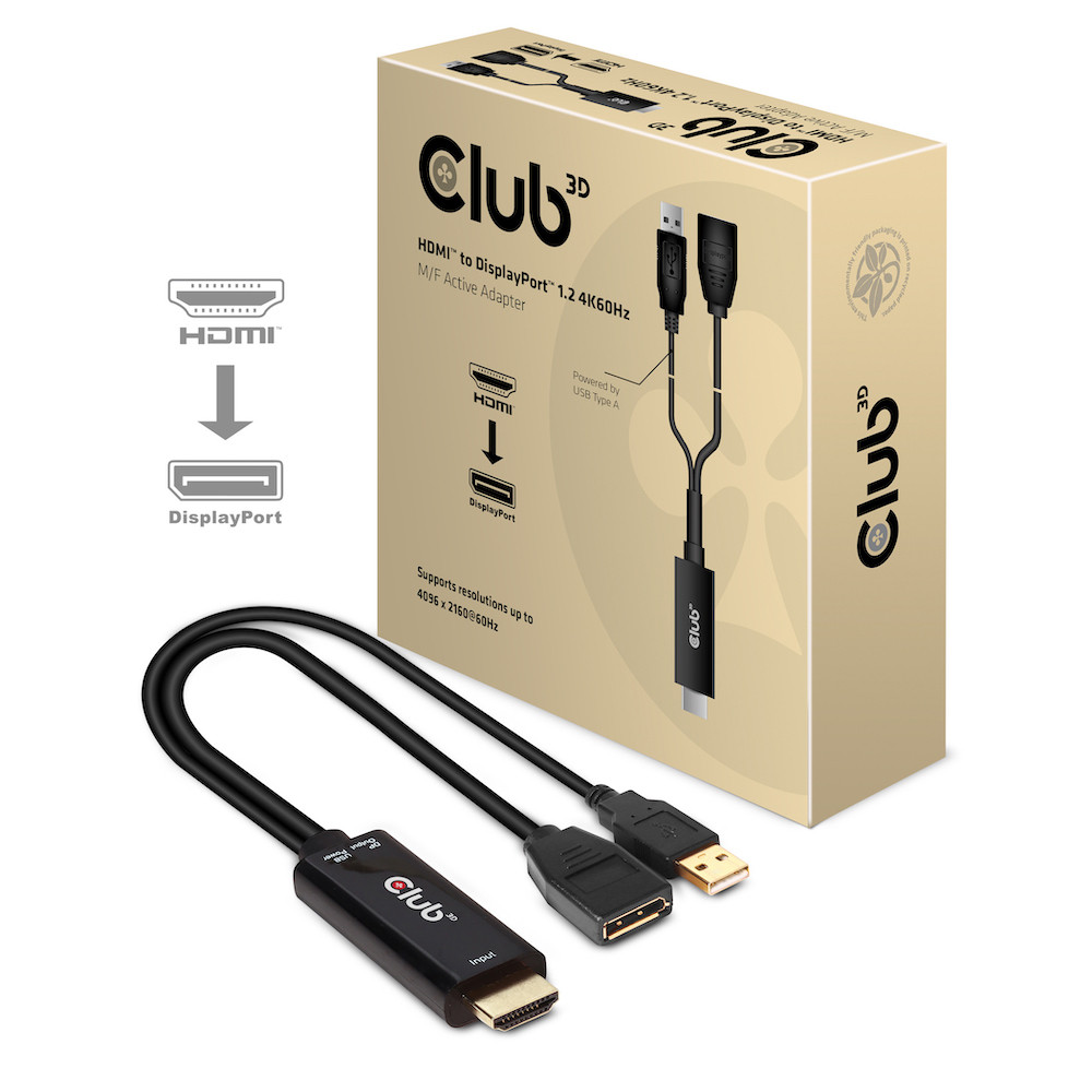 CAC-1331 , CLUB3D CAC-1331 Video Cable Adapter 9.84" (0.25 m) HDMI DisplayPort Black