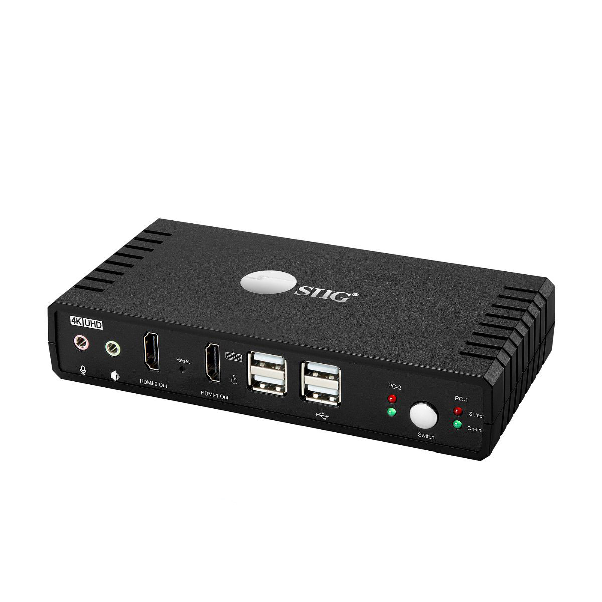CE-KV0911-S1 , SIIG 2-Port HDMI 2.0 Dual-Head Console KVM Switch with USB 2.0, 4K60Hz - CE-KV0911-S1