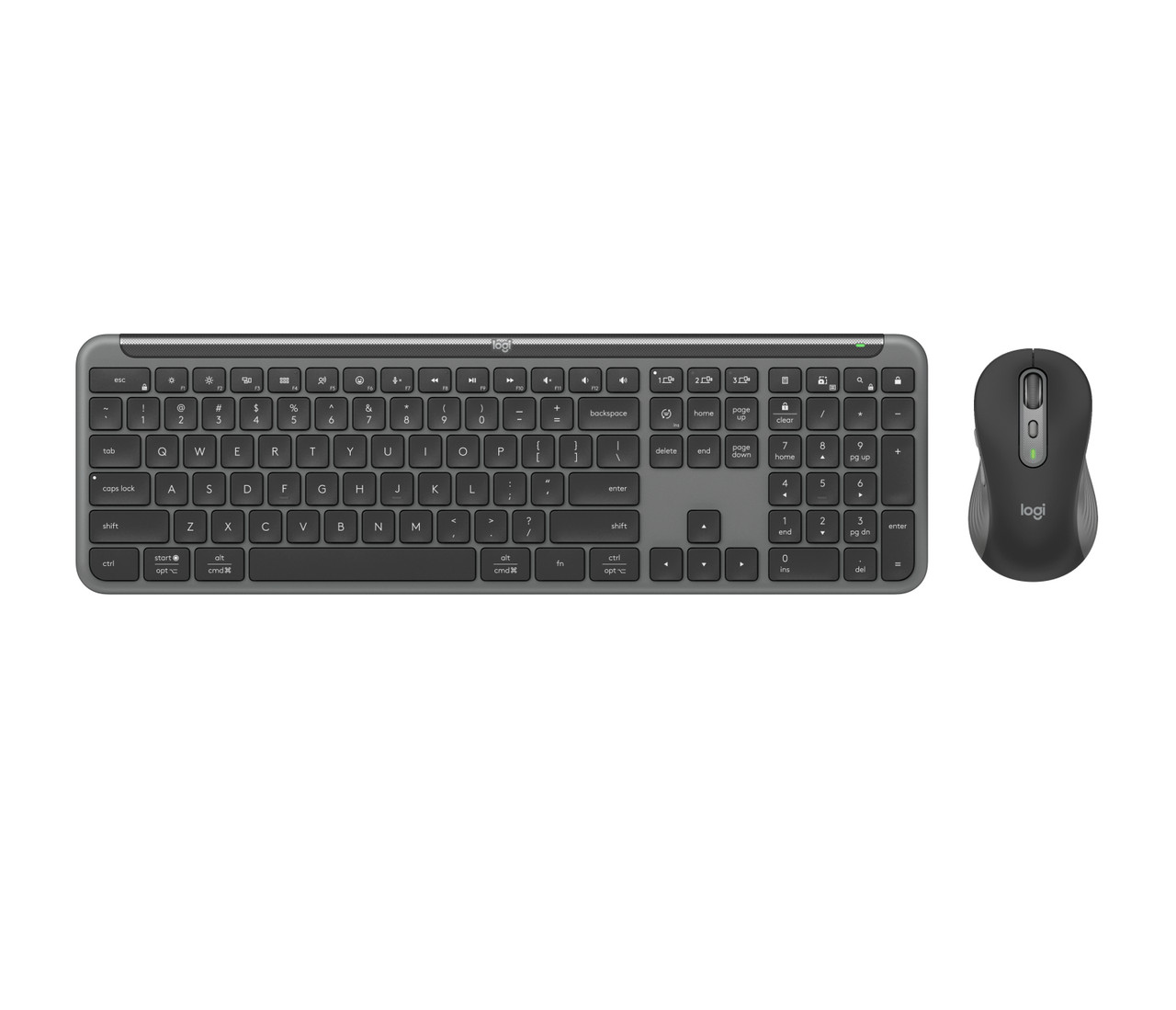 920-012425 , Logitech 920-012425 keyboard Mouse included Universal RF Wireless + Bluetooth QWERTY English Graphite