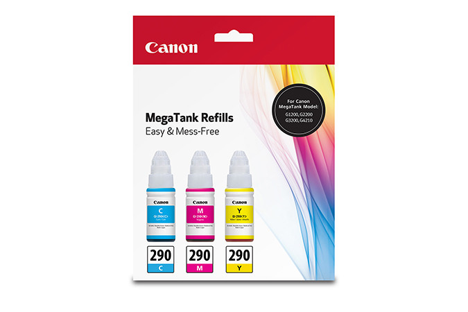 1596C005 , Canon GI-290 CMY Ink Bottle Value Pack - 1596C005