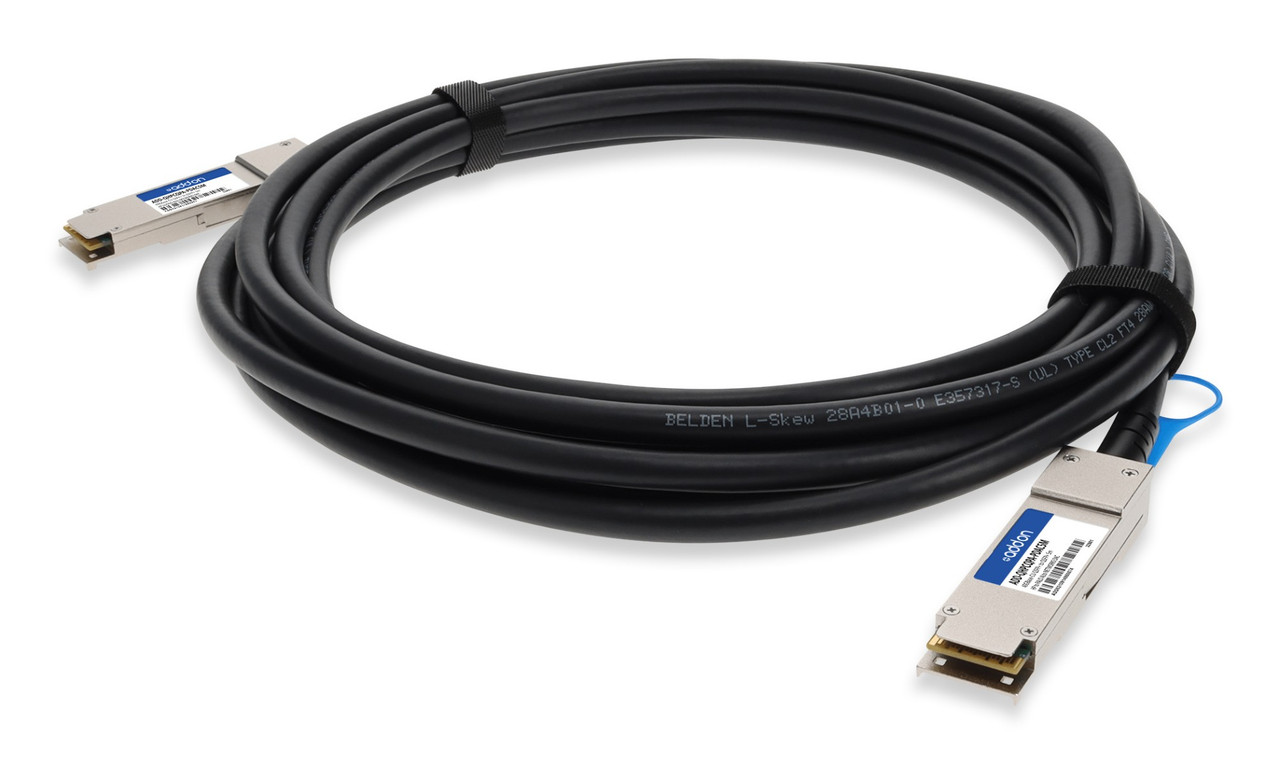 ADD-QHPCQPA-PDAC5M , AddOn Networks ADD-QHPCQPA-PDAC5M InfiniBand/fibre optic Cable 196.9" (5 m) QSFP+ DAC Black, Stainless steel