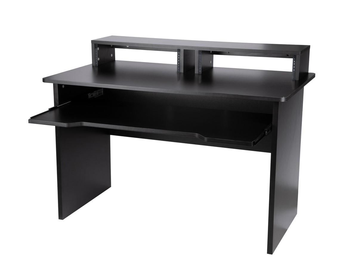 600039 , Stage Right by Monoprice Studio Workstation with Dual 3U Rack Bays and 61-Key Keyboard Controller Tray - 600039