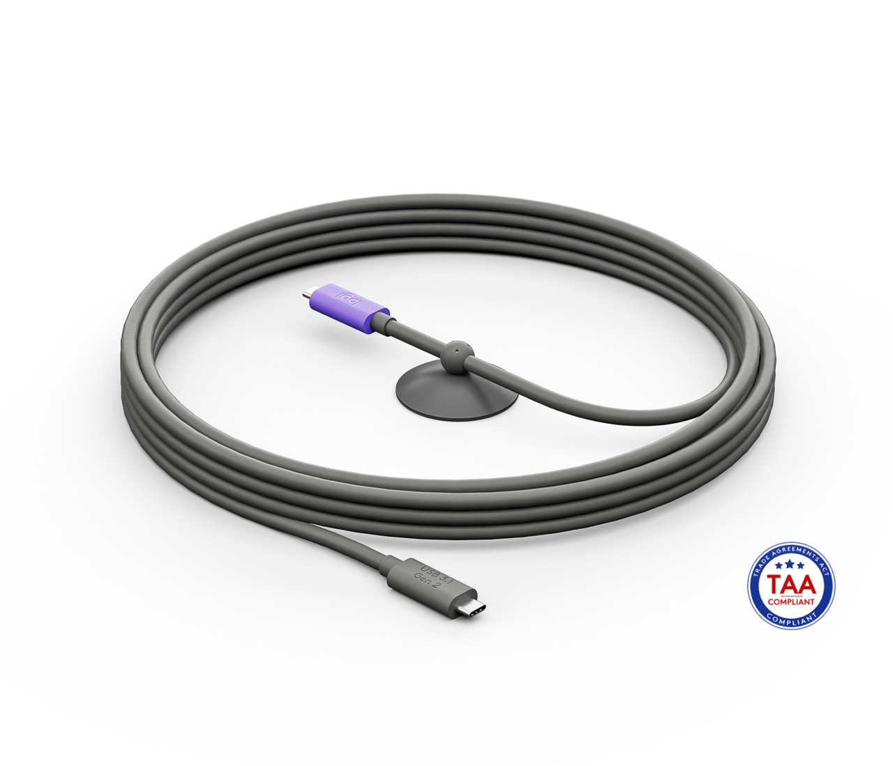 952-000339 , Logitech 952-000339 USB Cable USB 3.2 Gen 2 (3.1 Gen 2) 196.9" (5 m) USB C Graphite