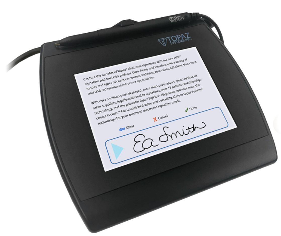 T-LBK57GC-BBSB-R , Topaz Systems T-LBK57GC-BBSB-R signature capture pad 5.7" Black LCD