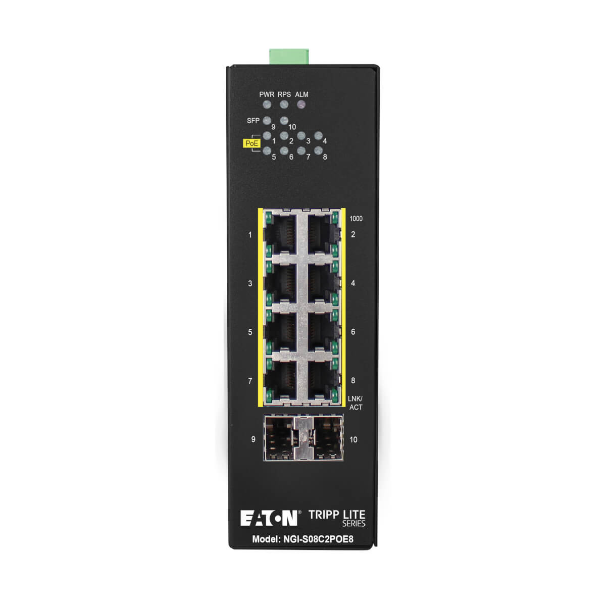 NGI-S08C2POE8 , Tripp Lite NGI-S08C2POE8 network switch Managed Gigabit Ethernet (10/100/1000) Power over Ethernet (PoE) Black
