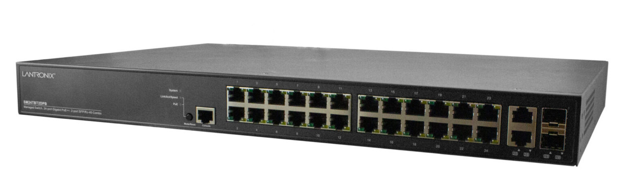SM24TBT2DPB-2XPS-NA , Lantronix SM24TBT2DPB-2XPS-NA network switch Unmanaged L2 Gigabit Ethernet (10/100/1000) Power over Ethernet (PoE)