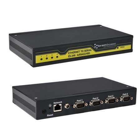 ES-346 , Brainboxes ES-346 4 Port RS422/485 Ethernet to Serial Adapter serial server RS-422/485