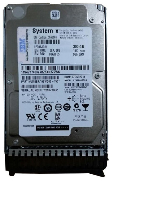 IBM 00AJ085 300gb 15000rpm Sas 6gbps 2.5inch Gen3 Hot Swap Hard Drive With Tray