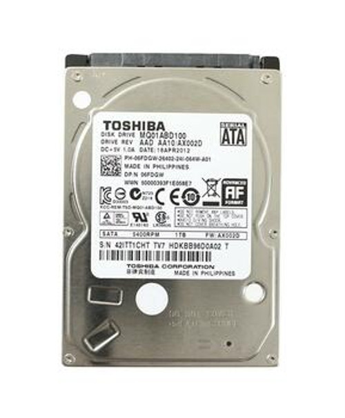 06FDGW Dell 1TB 5400RPM SATA 3.0 Gbps 2.5 8MB Cache Hard Drive