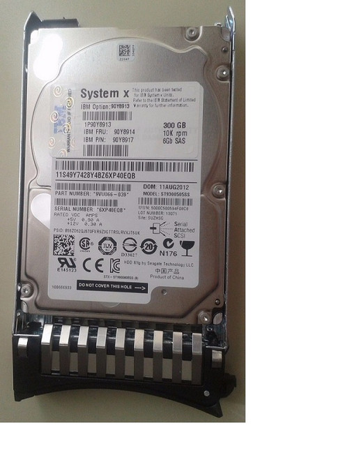 IBM 90Y8914 300gb 10000rpm Sas 6gbps 2.5inch Sff Gen2 Hot Swap Hard Disk Drive With Tray