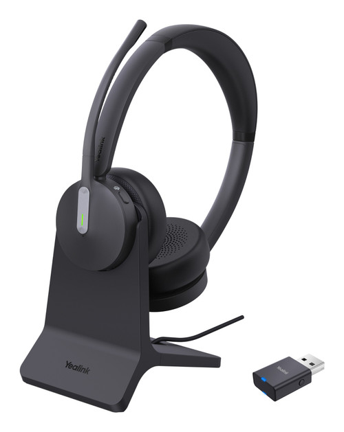 1208697 | Yealink WH64 Hybird Dual with Charging Stand Teams Headset Wireless Head-band Office/Call center USB Type-C Bluetooth Black