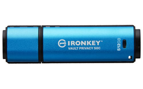 IKVP50C/512GB | Kingston Technology IronKey Vault Privacy 50 USB flash drive 512 GB USB Type-C 3.2 Gen 1 (3.1 Gen 1) Black, Blue