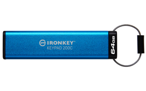 IKKP200C/64GB | Kingston Technology IronKey Keypad 200 USB flash drive 64 GB USB Type-C 3.2 Gen 1 (3.1 Gen 1) Blue