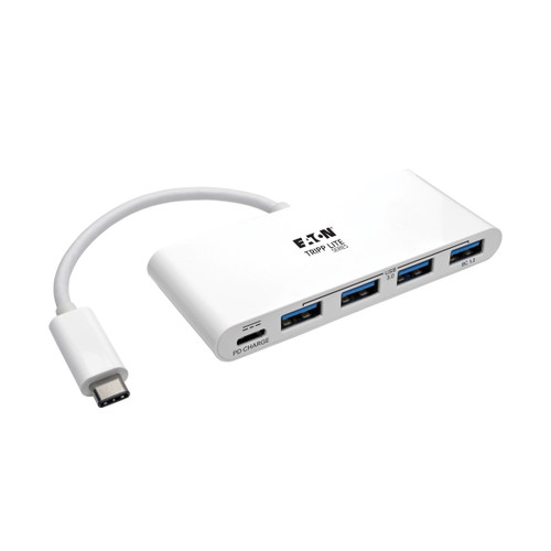 U460-004-4A-C , Tripp Lite U460-004-4A-C interface hub USB 3.2 Gen 1 (3.1 Gen 1) Type-C 5000 Mbit/s White