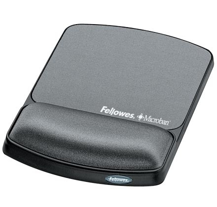 9175101 , Fellowes Gel Wrist Rest & Mouse Pad Microban Graphite - 9175101