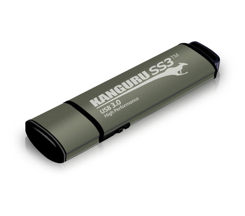 KF3WP-64G , iStorage Kanguru 64GB SS3 USB3.0 USB flash drive USB Type-A 3.2 Gen 1 (3.1 Gen 1) Aluminum - KF3WP-64G