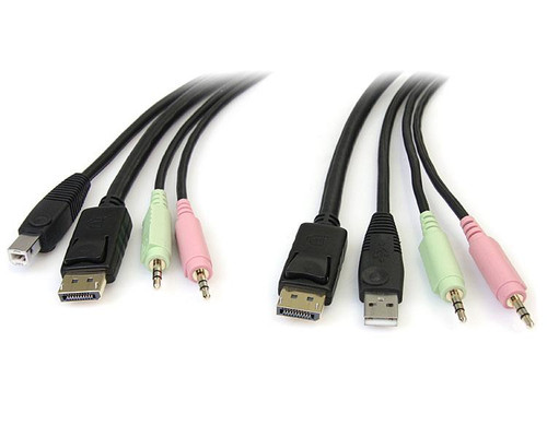 DP4N1USB6 , StarTech.com DP4N1USB6 KVM cable Black 72" (1.83 m)