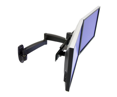 45-231-200 , Ergotron 200 Series Dual Monitor Arm 22" Wall Black - 45-231-200