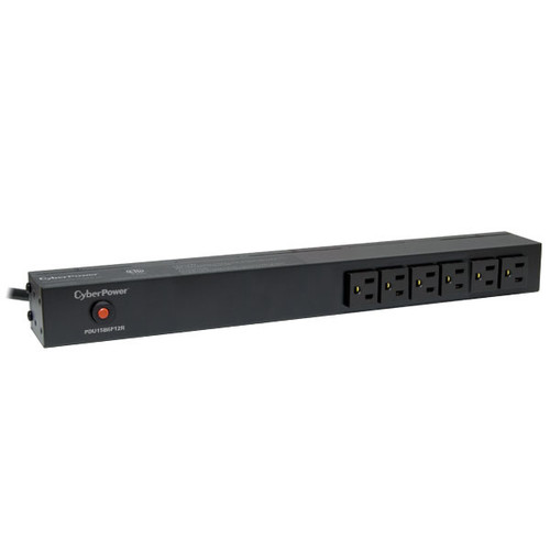 PDU15B6F12R , CyberPower PDU15B6F12R power distribution unit (PDU) 18 AC outlet(s) 1U Black