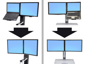 97-616 , Ergotron WorkFit Convert-to-Dual Kit from LCD & Laptop Black Metal - 97-616
