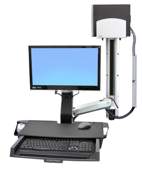 45-270-026 , Ergotron StyleView Sit-Stand Combo System with Worksurface 24" Wall - 45-270-026