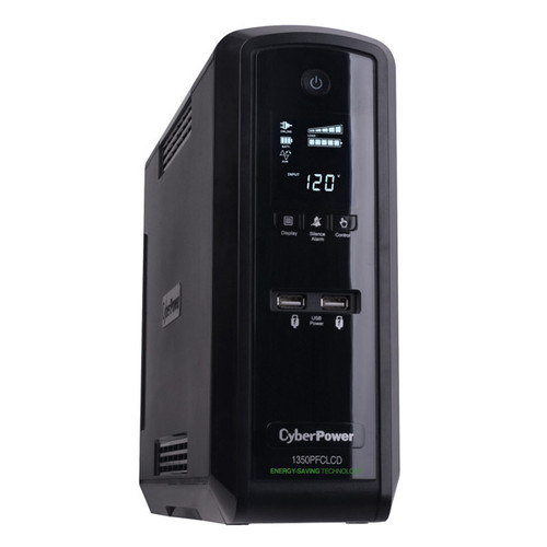CP1350PFCLCD , CyberPower CP1350PFCLCD uninterruptible power supply (UPS) Line-Interactive 1.35 kVA 810 W 10 AC outlet(s)