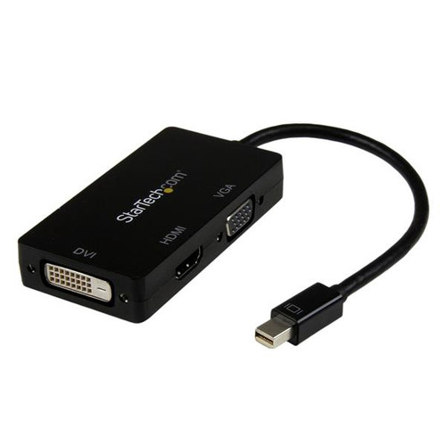 MDP2VGDVHD , StarTech.com MDP2VGDVHD video cable adapter 5.91" (0.15 m) Mini DisplayPort DVI-D + VGA (D-Sub) + HDMI Black
