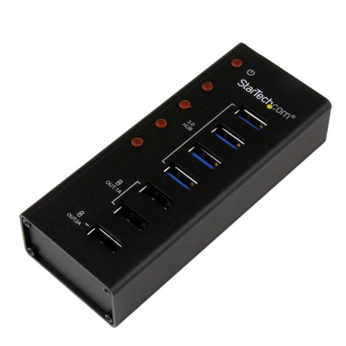 ST4300U3C3 , StarTech.com ST4300U3C3 interface hub USB 3.2 Gen 1 (3.1 Gen 1) Type-B 5000 Mbit/s Black