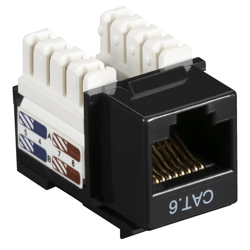 CAT6J-BK-25PAK , Black Box CAT6 Keystone Jack 25pk - CAT6J-BK-25PAK