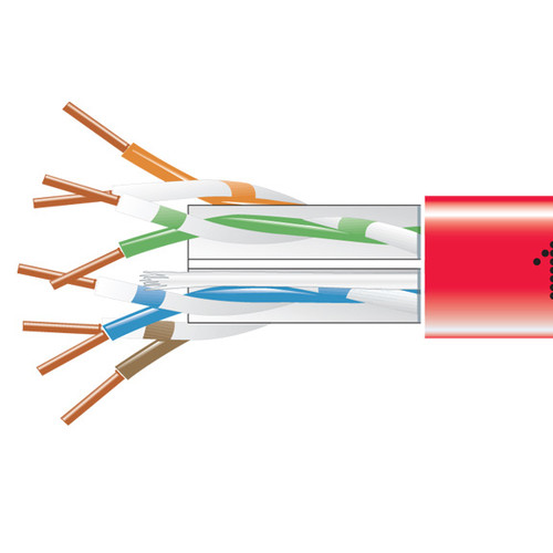 EYN869B-PB-1000 , Black Box CAT6, 1000 ft networking cable Red 12007.9" (305 m) U/UTP (UTP) - EYN869B-PB-1000