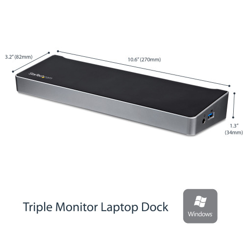 USB3DOCKH2DP , StarTech.com USB3DOCKH2DP laptop dock/port replicator Wired USB 3.2 Gen 1 (3.1 Gen 1) Type-A Black, Silver