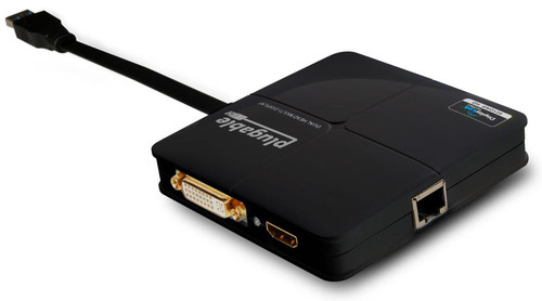 USB3-3900DHE , Plugable Technologies USB3-3900DHE laptop dock/port replicator Black